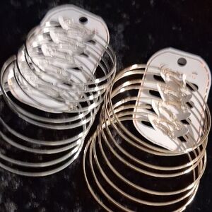 Elegant Silver and Gold Hoop Earrings Set